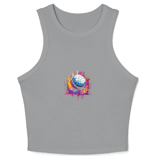 Golf Ball Graffiti Golfing Golfer Golf Player Crop Tank Top