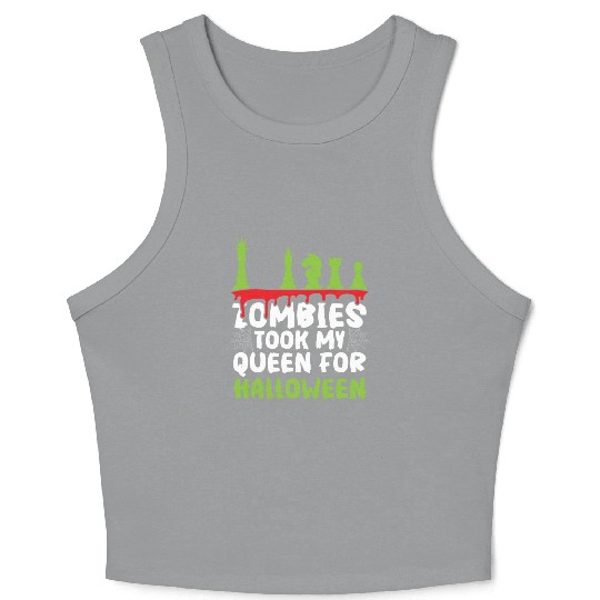 Chess Halloween Trick Or Treat Chess Board Game Crop Tank Top
