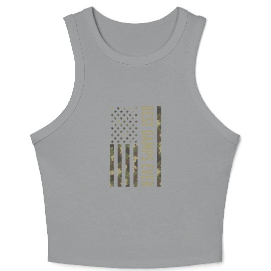 Best Gamps Ever Us American Flag Camo For Fathers Crop Tank Top