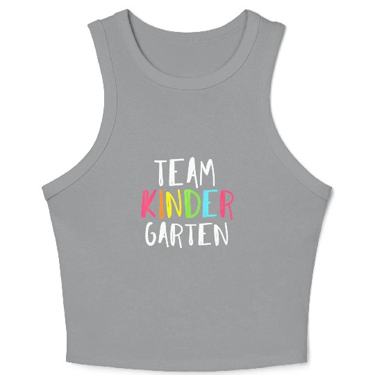 Team Kindergarten Teacher Back To School Crop Tank Top