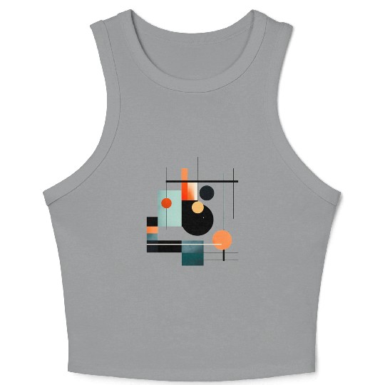 Abstract Circles and Squares Crop Tank Top