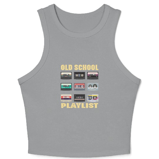 Old School Playlist Retro 80s 90s Music Party Crop Tank Top