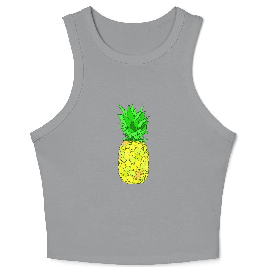 Pineapple Pun Illustration Crop Tank Top