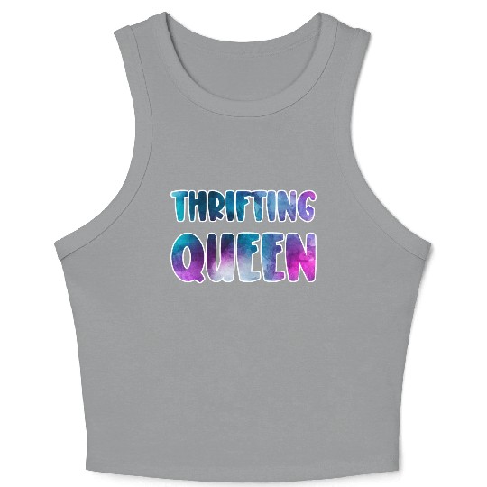 Thrifting Queen blue purple watercolor Crop Tank Top