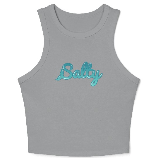 Salty Triggered Mermaid Sailor Open Ocean Water Crop Tank Top