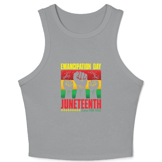 Ecipation Day 1865 African American Juneteenth Fla Crop Tank Top