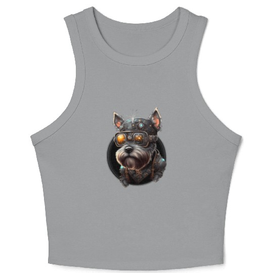 Steampunk Miniature Schnauzer Crop Tank Top
