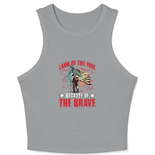 Land of the free because of the Brave Crop Tank Top