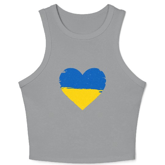 Ukraine Flag Ukrainian Heart Crop Tank Top
