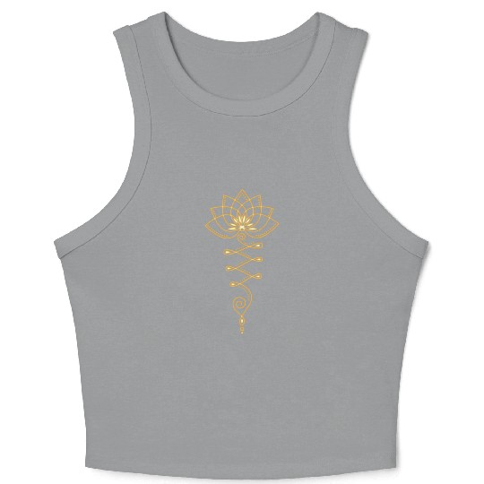 Lotus Unalome Yoga Meditation Zen Buddhism Crop Tank Top