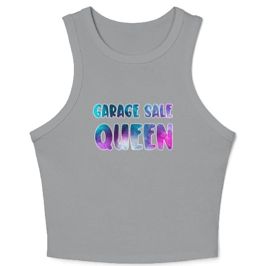 Garage Sale Queen blue purple watercolor Crop Tank Top