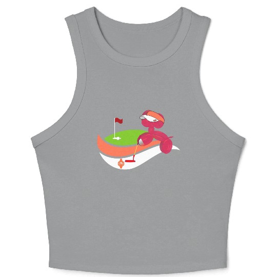 Summer Golf Balloon Dog Crop Tank Top