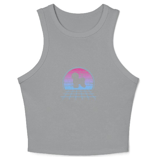 Bichon Frise Silhouette Retro Vintage Crop Tank Top