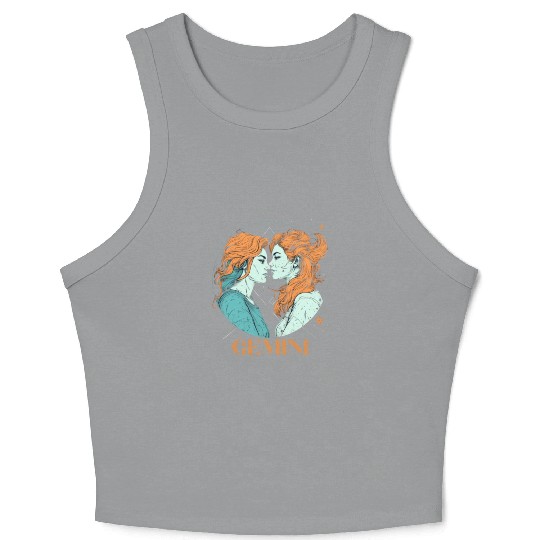 Lesbian Gemini zodiac sign gay girls horoscope Crop Tank Top