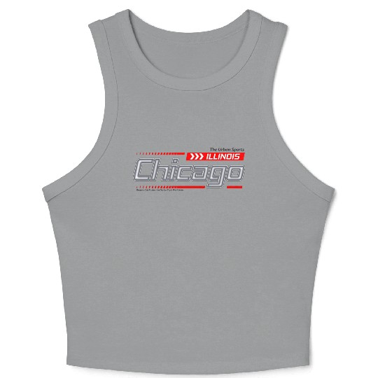 Illinois Chicago city racing typeface Crop Tank Top