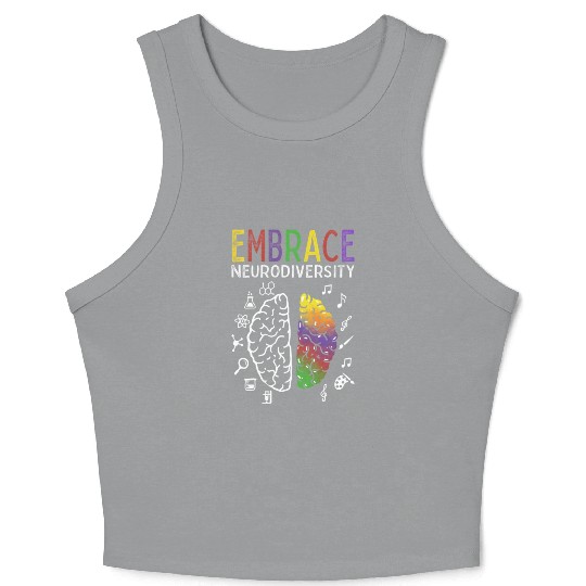 Neurodiversity Embrace Adhd Autism Asd Brain Crop Tank Top