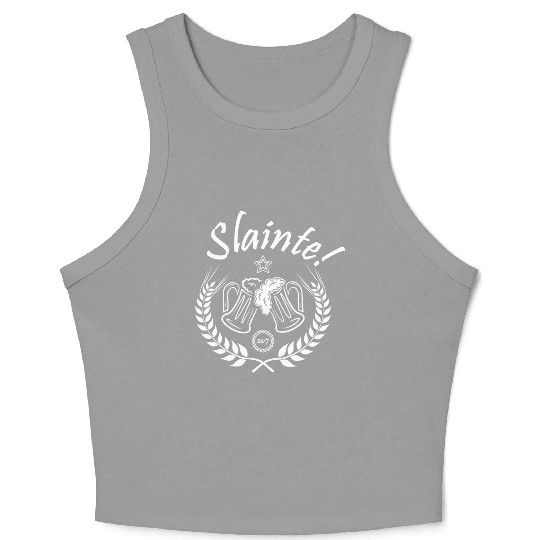 Slainte Irish Beer Greeting Crop Tank Top