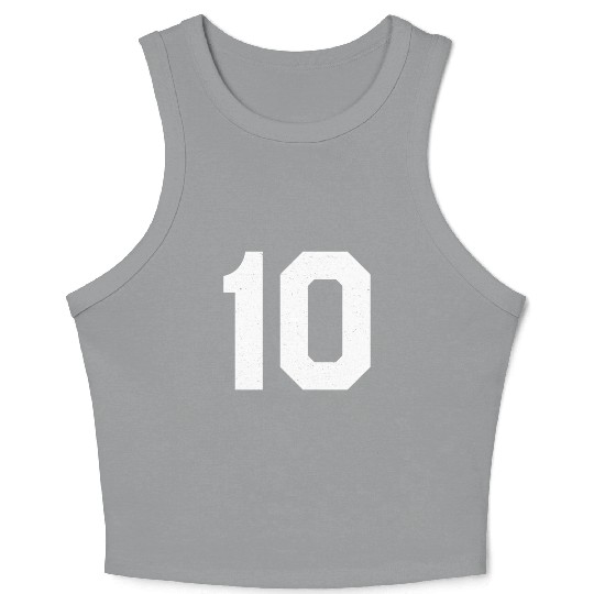 Jersey Number 10 Ten Athletic Sports Crop Tank Top