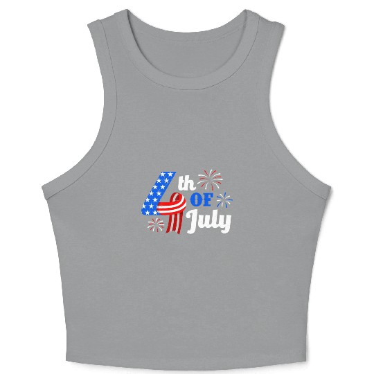 4th July Independence Day Independent America Crop Tank Top