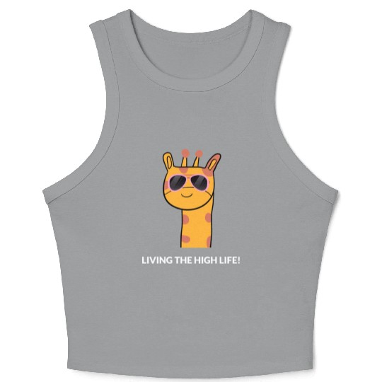 Cute Long Neck Giraffe Crop Tank Top