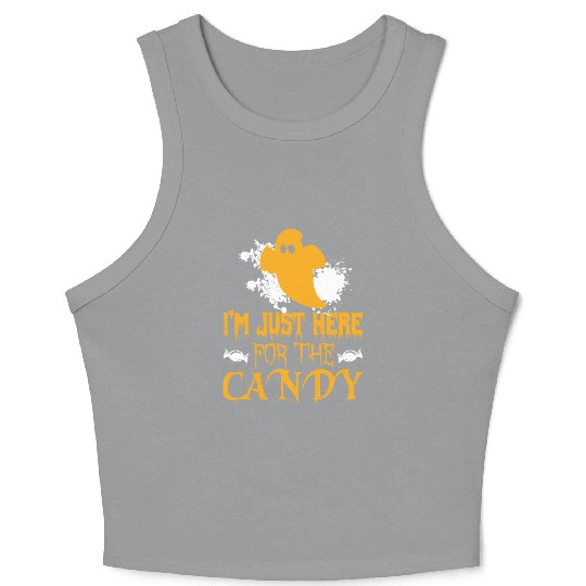 I m Just Here For The Candy Spooky Ghost Crop Tank Top