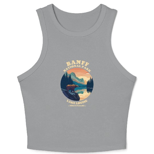 Vintage Retro Canadian Banff National Park Crop Tank Top