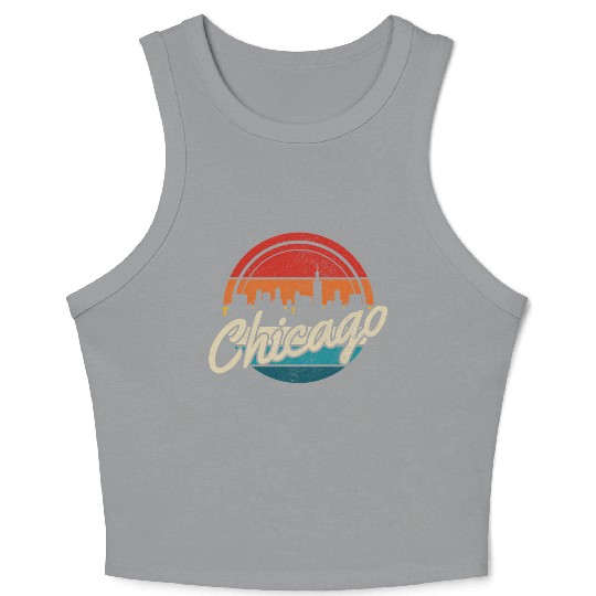 Chicago Skyline Illinois Pride Crop Tank Top