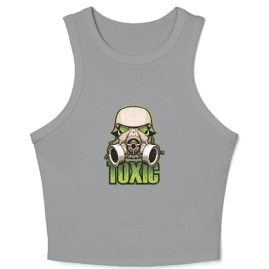 Toxic Green Military And Safety Gas Crop Tank Top