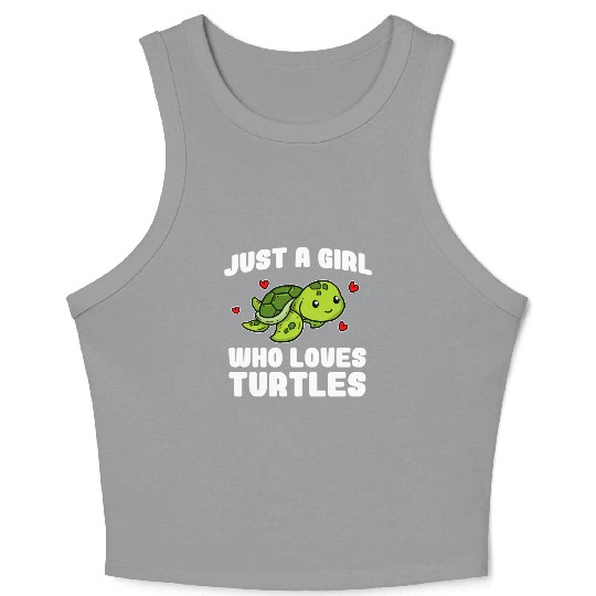 Just A Who Loves Turtles Sea Turtle Crop Tank Top