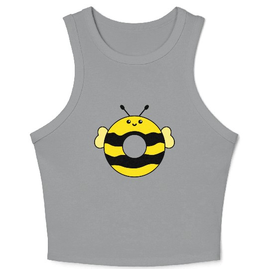 Happy Sweet Donut Cute Bee Crop Tank Top