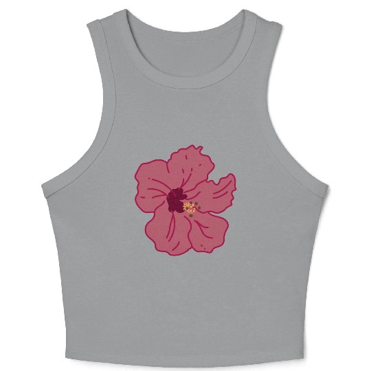 Hibiscus Flower Crop Tank Top