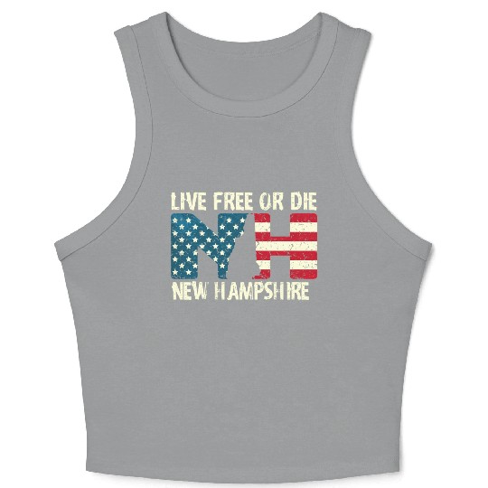 New Hampshire Patriotic Live Free Or Die Product Crop Tank Top