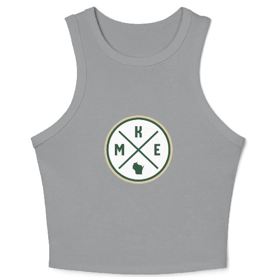 Milwaukee Circle Patch Green Crop Tank Top
