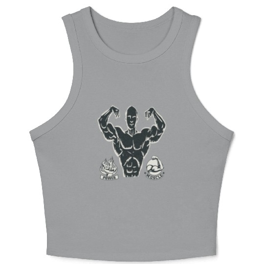 workout and gym power Crop Tank Top for athletic men