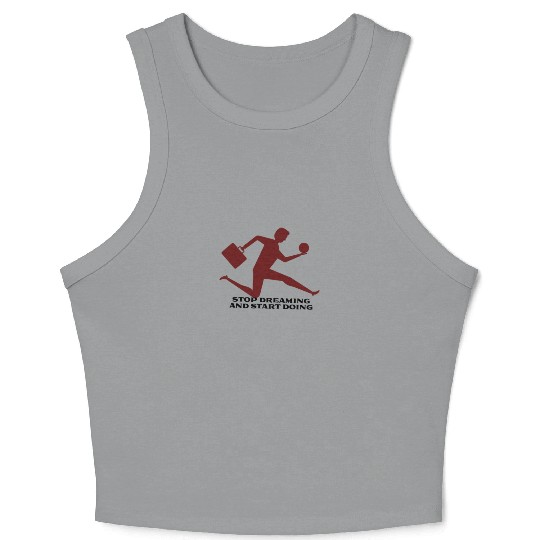 Business man logo art in clothing design Crop Tank Top