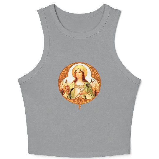 St Philomena Catholic Girls Teens Vintage Prayer Crop Tank Top