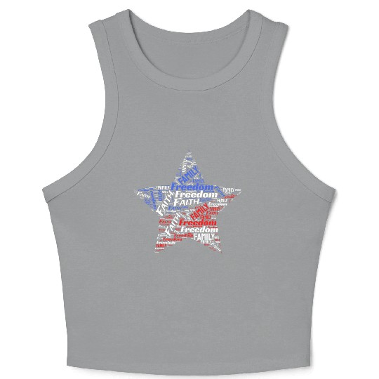 Faith Freedom Family Embrace Patriotic Unity USA Crop Tank Top
