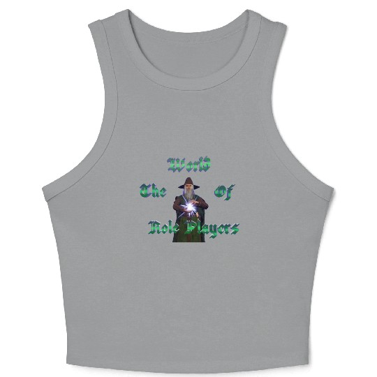 World of role players text with wizard Crop Tank Top