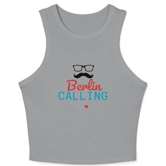 Black Red Blue Berlin Calling Crop Tank Top