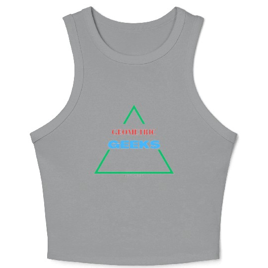 Red Blue Green Geometric Greeks Crop Tank Top