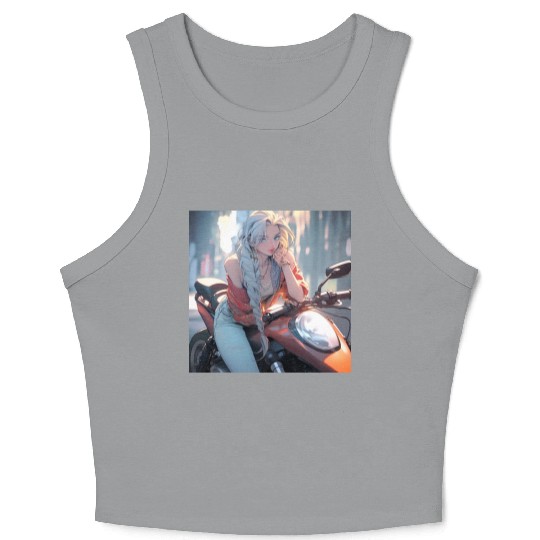 Cool Biker Chick Crop Tank Top