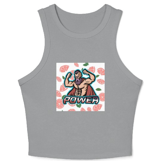 Muscle Man Design Crop Tank Top