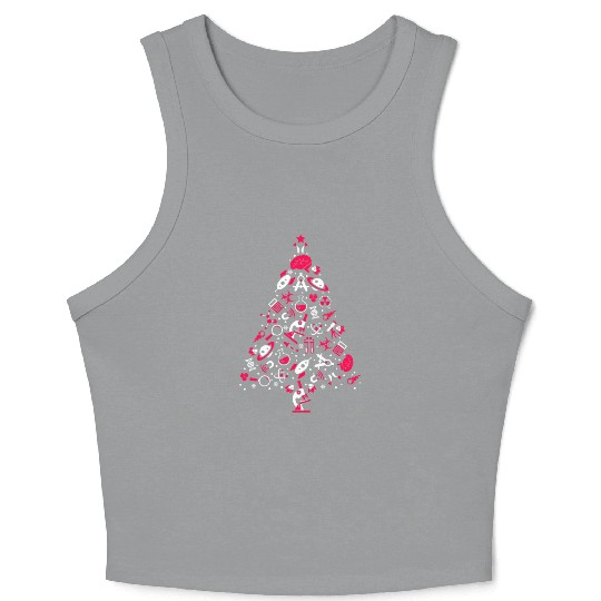 Science Christmas Tree Crop Tank Top