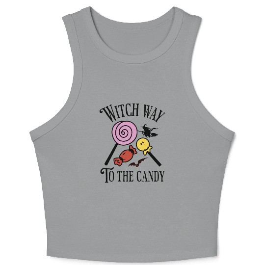 Witch Way To The Candy Spooky Halloween Crop Tank Top