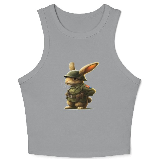 Courageous Bunny Soldier Crop Tank Top