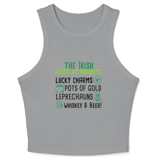 Lucky Irish Charms Aesthetic Crop Tank Top