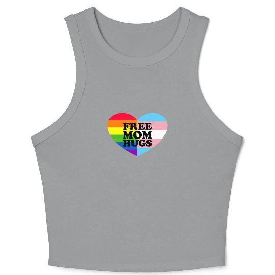 Free Mom Hugs Gay Pride Trans Flag LGBTQ Free Hugs Crop Tank Top