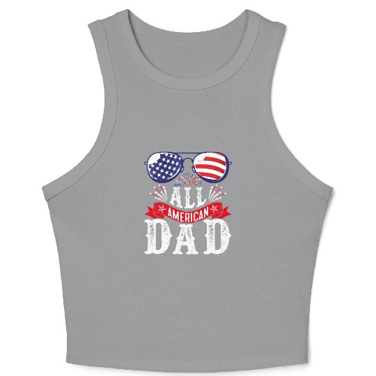 All American Dad America Pride US Patriot Crop Tank Top