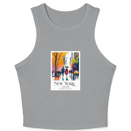 Couple walking in the streets of New York City Crop Tank Top