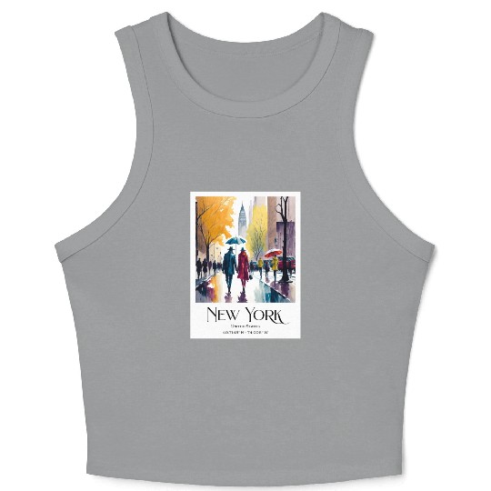 Couple walking in the streets of New York City Crop Tank Top